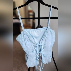 SHEIN Sky Blue Lace Cami Top
